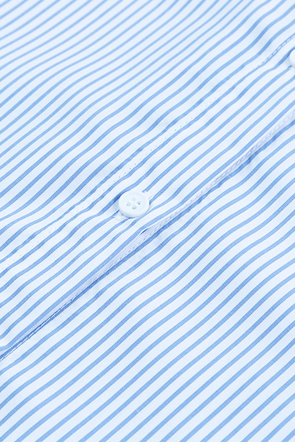 Striped Lantern Sleeve Shirt with Pocket
