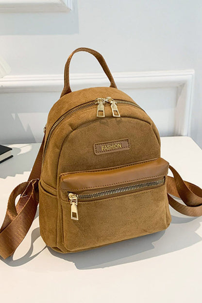 Suede Adjustable Strap Backpack Bag