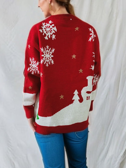 Gingersnap Round Neck Long Sleeve Sweater