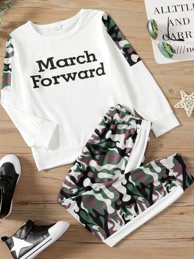 MARCH FORWARD Camouflage Top and Pants Set