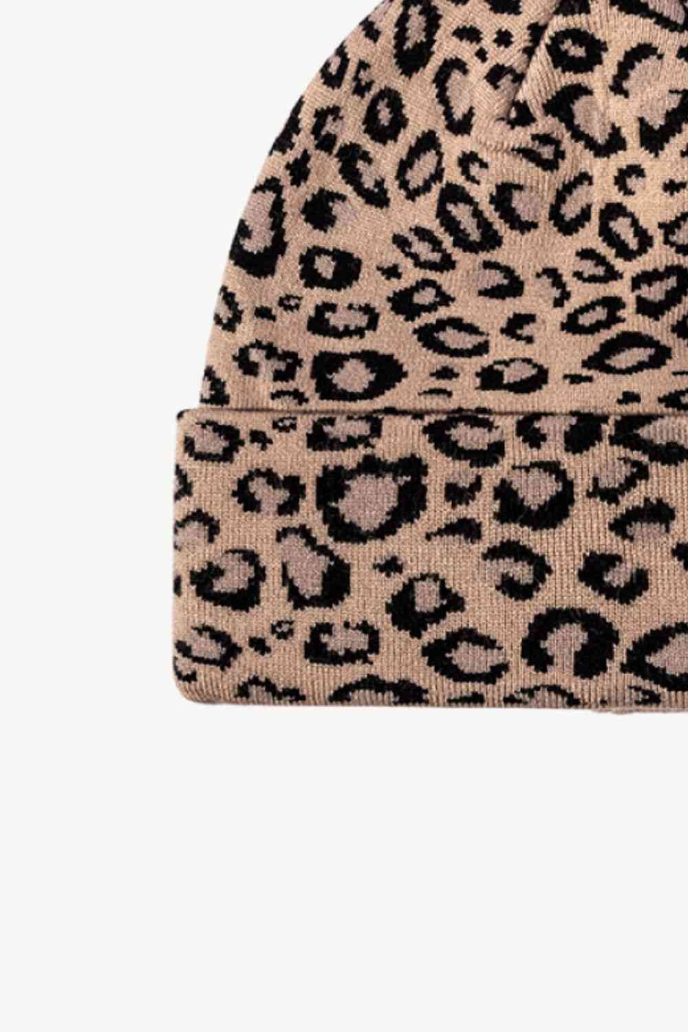 Leopard Pattern Cuffed Beanie