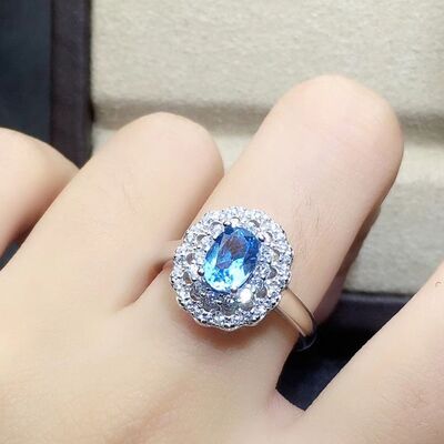 Silver-Plated Zircon Ring