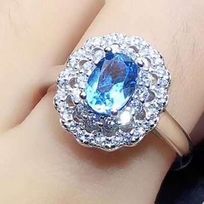 Silver-Plated Zircon Ring