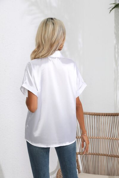 Collared Neck Short Sleeve Shirt