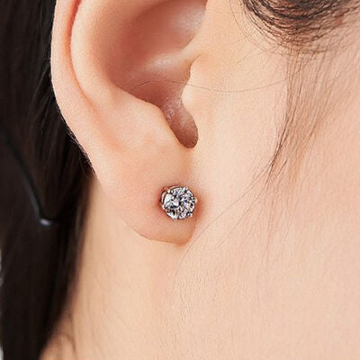 Artificial Gemstone Copper Stud Earrings