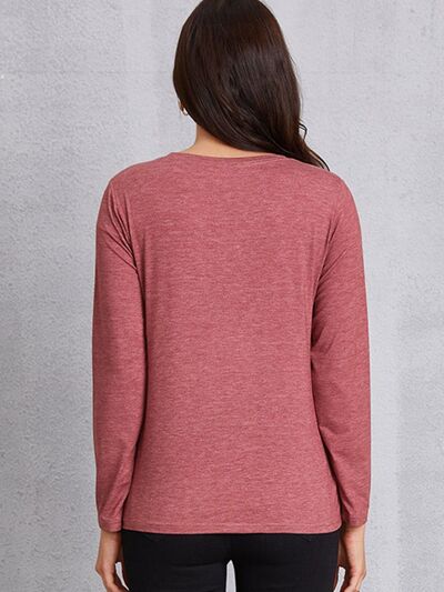 Graphic Round Neck Long Sleeve T-Shirt