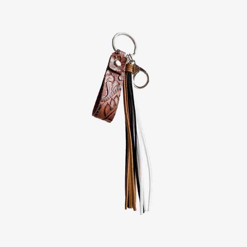 Genuine Leather Tassel Keychain