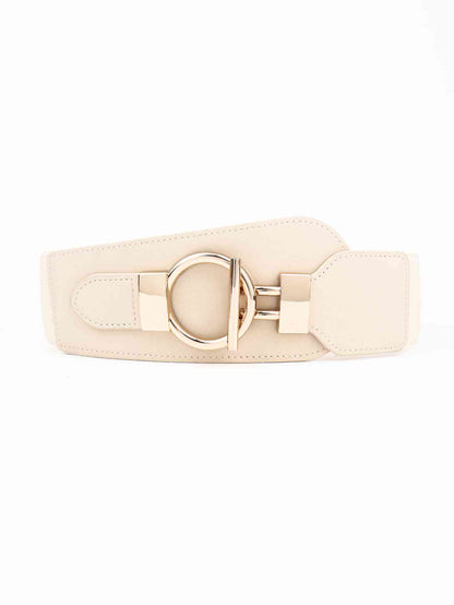 PU Elastic Wide Belt with Alloy Buckle