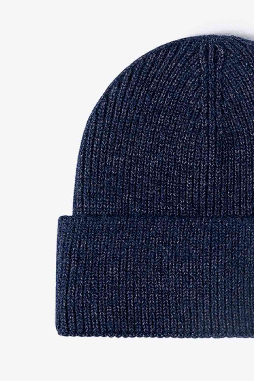 Letter N Patch Cuffed Knit Beanie