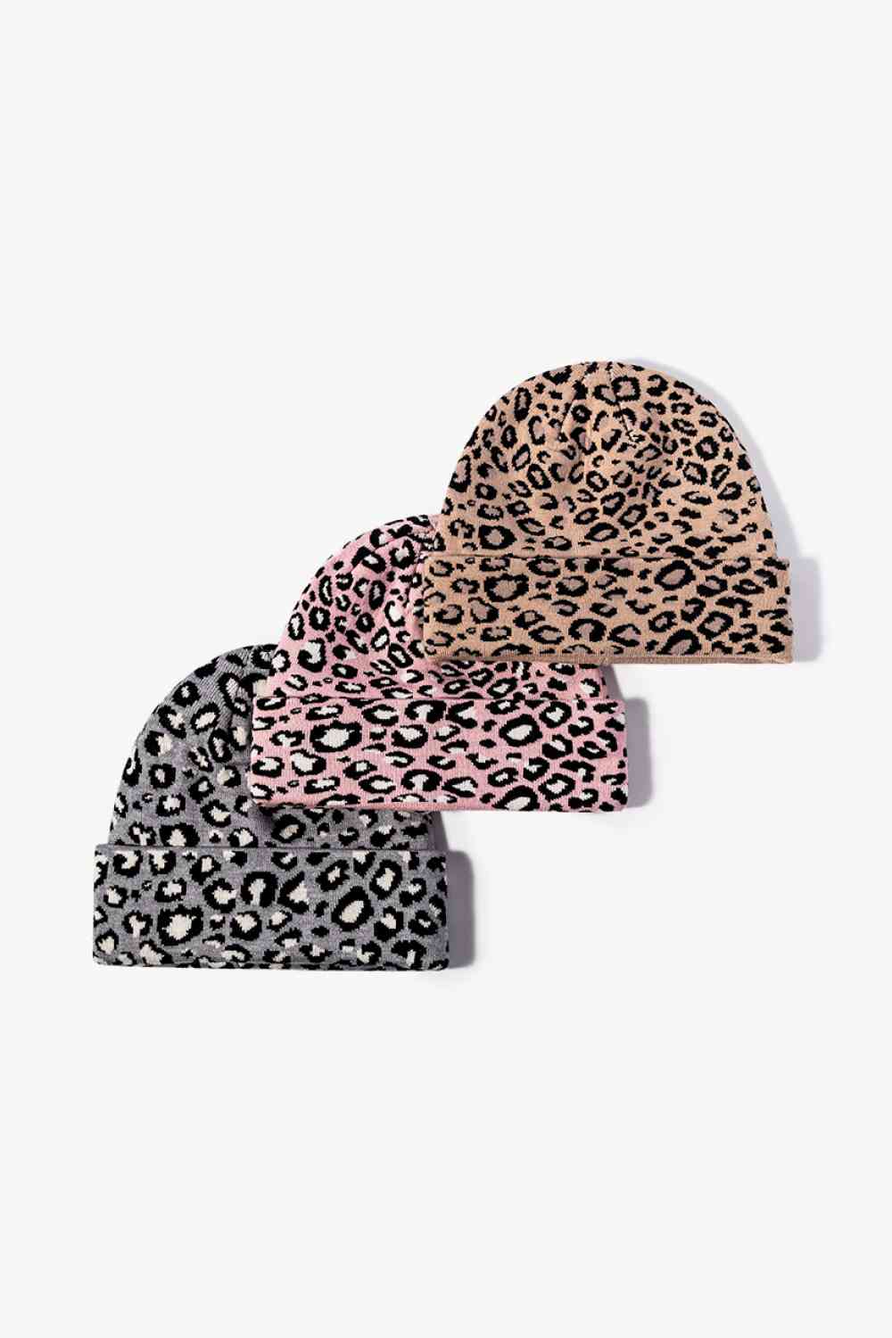 Leopard Pattern Cuffed Beanie